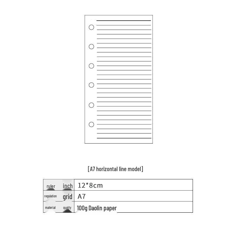 2021 A5 Loose-Leaf Planner Refill: Blank Grid & Lined Inner Pages, 6-Hole
