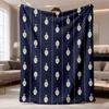 1pc Japanese Wave Pattern Flannel Blanket | UltraSoft, Warm, Machine Washable, AllSeason Comfort for Sofa, Bed, Travel, Camping, Living Room, Office &
