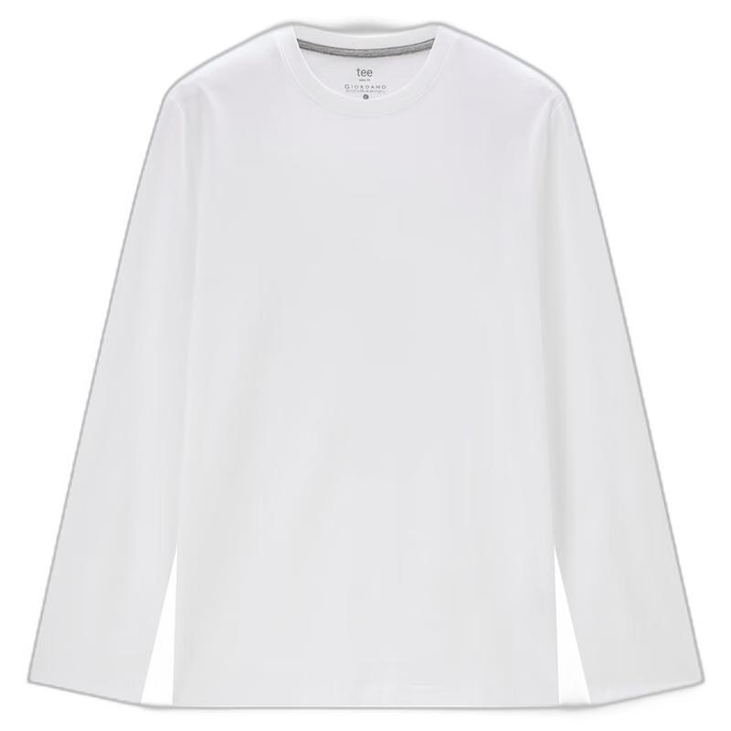 Giordano Men s Pure Cotton Long-Sleeve Crewneck T-Shirt M