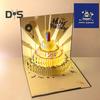 3D Birthday Card Pop-Up Greeting Card with Musical Lights Happy Birthday Card with Cake for Women Men Kids Friends