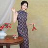 Blau ärmellos nationaler Stil neu Chinesisch Suzhou langer Cheongsam verbessert jung 1011 neu Damen High Sense Sommer