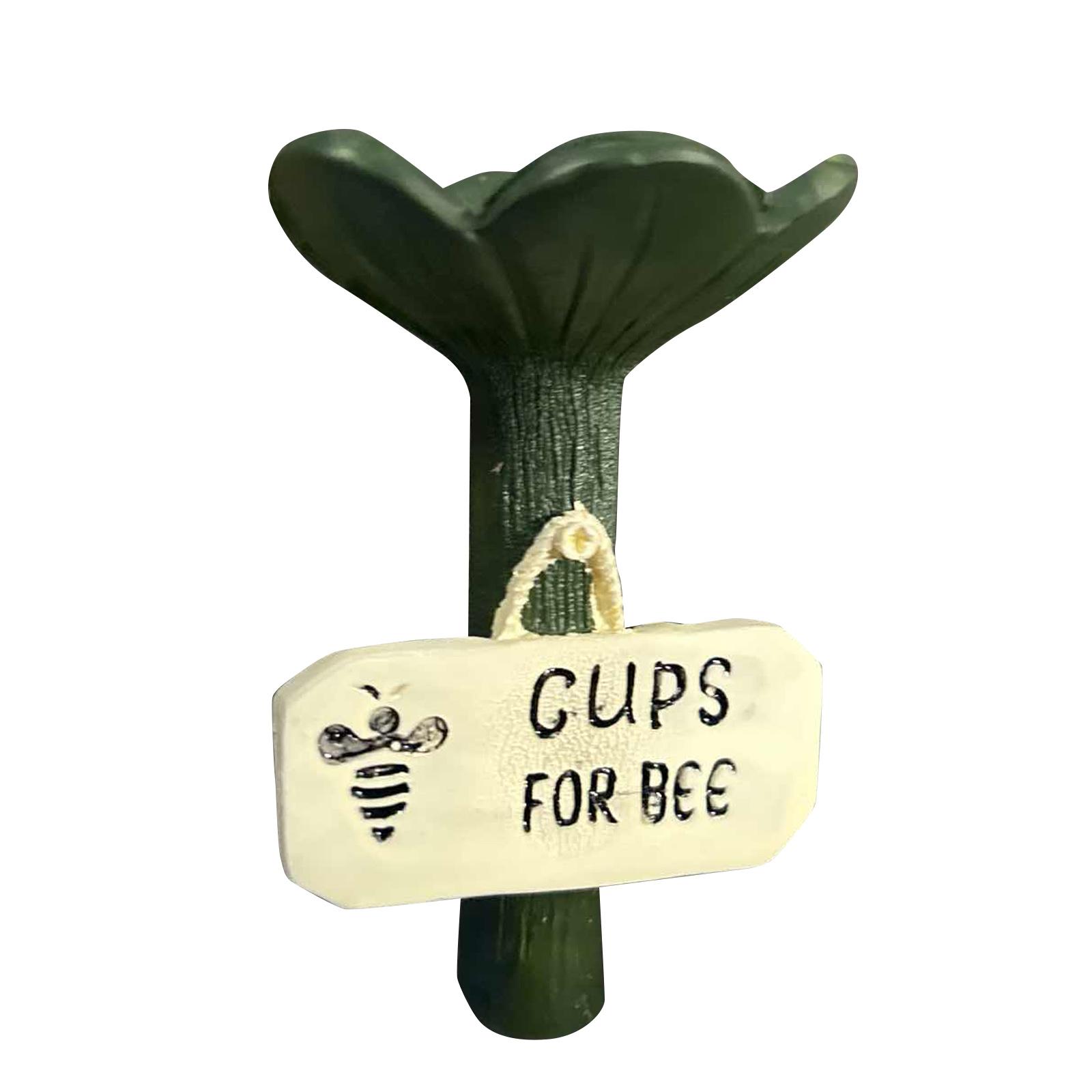 

Resin Flower Bee Water Feeder Garden Decoration with Bee Sign Outdoor Pollinator Support Accessory One Size зелений