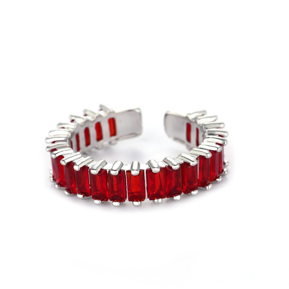 Y2K Colorful Zircon Stainless Steel Rings for Women Silver Color Open Finger Ring Wedding Jewelry Punk Hip Hop Accessories Gifts