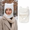Thick Warm Balaclava Face Mask Windproof Hooded Scarf Stylish Bear Ears Balaclava  Cold Weather