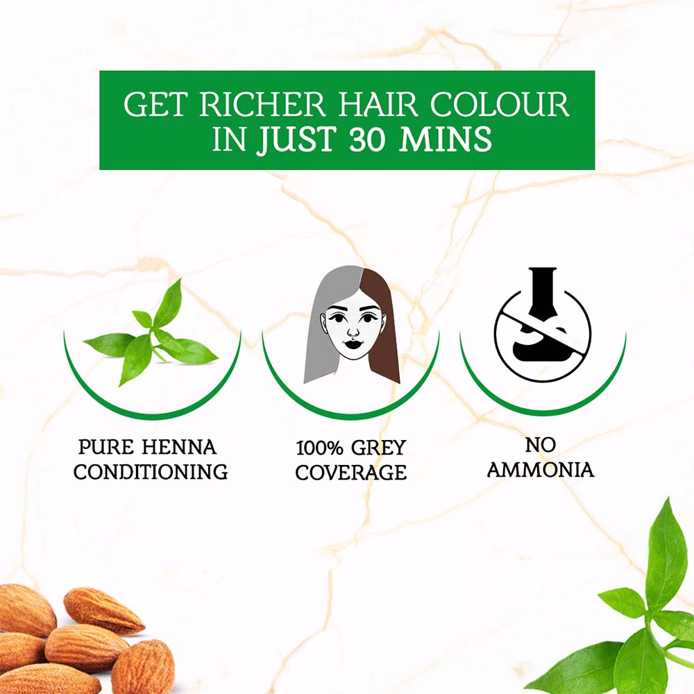 Henna Hair Color - Natural Brown Pack of 2 - Vatika Naturals - Brun Naturel 4 Color