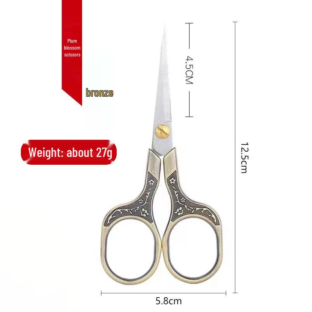 Retro Plum Blossom Embroidery Scissors – Alloy Stainless Steel for Cross Stitch and Handmade Crafts
