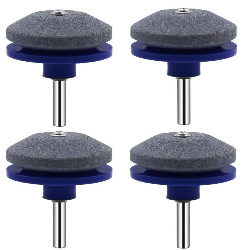 4Pcs Lawnmower Sharpener for Power Hand Drill Wear Resistant Lawnmower Sharpener Tool Corundum Lawmower Accessories