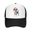 Cachorro Jack Russell Terrier Animal de Natal Malha de Verão Bonés de Basebol Mulheres Homens Acampamento Feminino Chapéu de Sol de Praia Boné Trucker