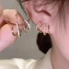 New Crystal Claw Stud Earrings Gold Color Alloy Earrings for Women Simple Design Cute Small Earrings Fashion Unusual Earrings