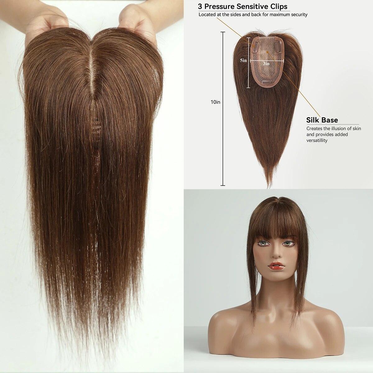 

HAIRCUBE 100% Ремі для людського волосся Топери для жінок Середня частина світле золотисте людське волосся для тонкого волосся Шовкова основа Затискач для топерів