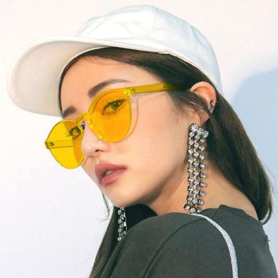 Candy Color Stylish Female Sunglasses European American Style Oval Shape Women Sun Glasses Model Show Sunglasses for Women