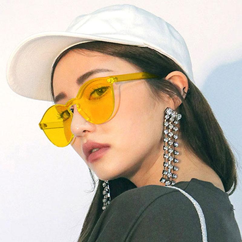 Candy Color Stylish Female Sunglasses European American Style Oval Shape Women Sun glasses Model Show Sunglasses for Women
