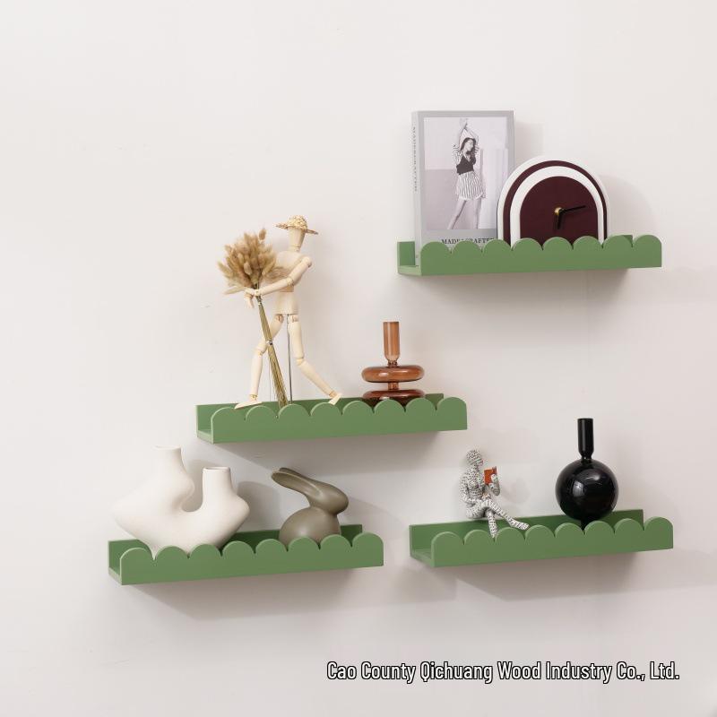 Solid Wood Lace Wall-Mounted Decorative Shelf for Home Living Room