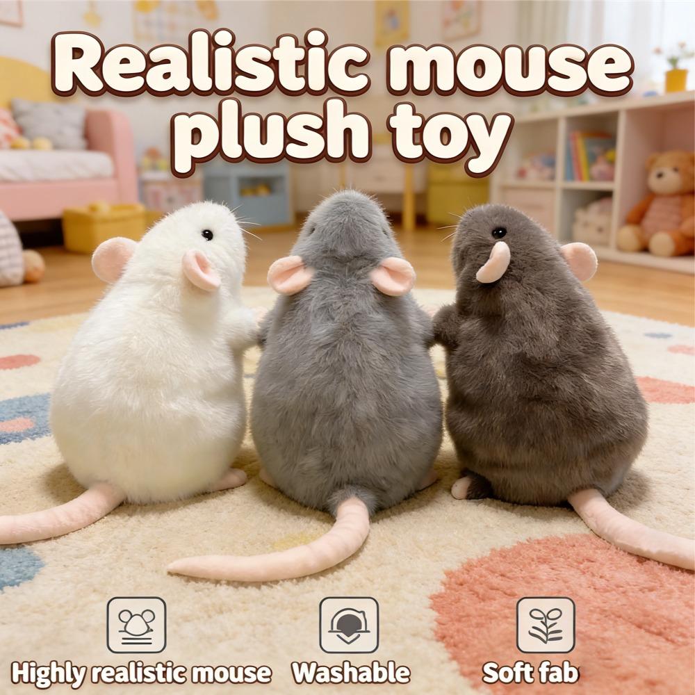 Cute Mouse Doll Cartoon Plush Flower Branch Rat Doll Soft Oversized Animal Figurefor Kids Gift Birthday Toys 40/90cm