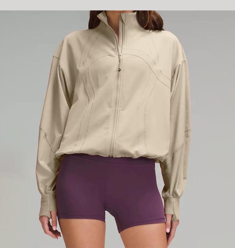 

Женская осенняя ветрозащитная куртка с рукавами «летучая мышь» для занятий спортом на открытом воздухе и йоги L