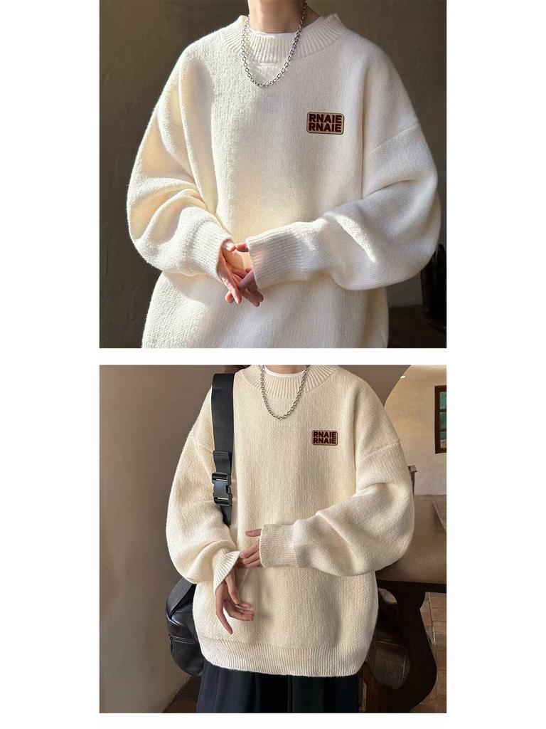Men's American-Style Sweater - Autumn/Winter Warm Loose Knit Pullover