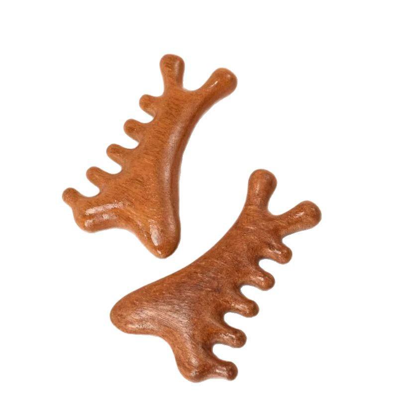 4-in-1 Sandalwood Comb: Head, Face, Eye, Scalp Massage & Gua Sha Therapy