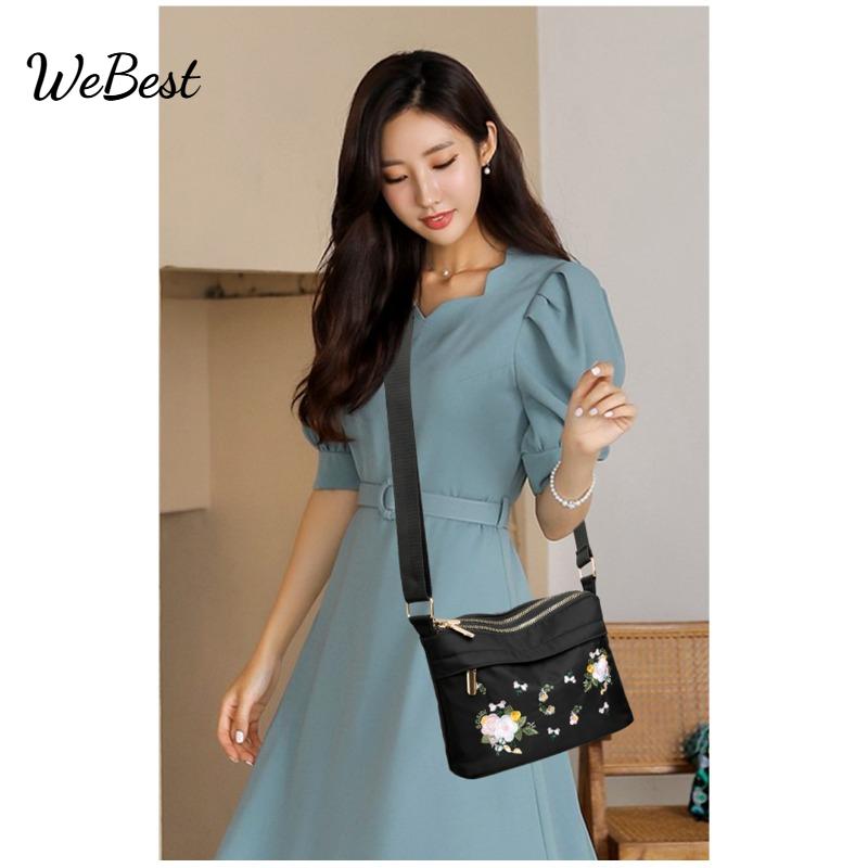 

Women s Shoulder Cross Nylon Cloth Bag чёрный