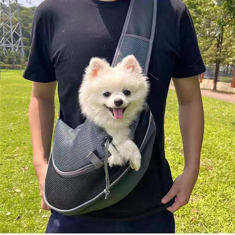 Breathable Mesh Crossbody Pet Backpack for Small Dogs & Cats