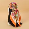 90x90CM Square Scarf New Luxury Design Popular Silk Style The Four Seasons Scarves Women Sunscreen Beach Kerchief Hijab