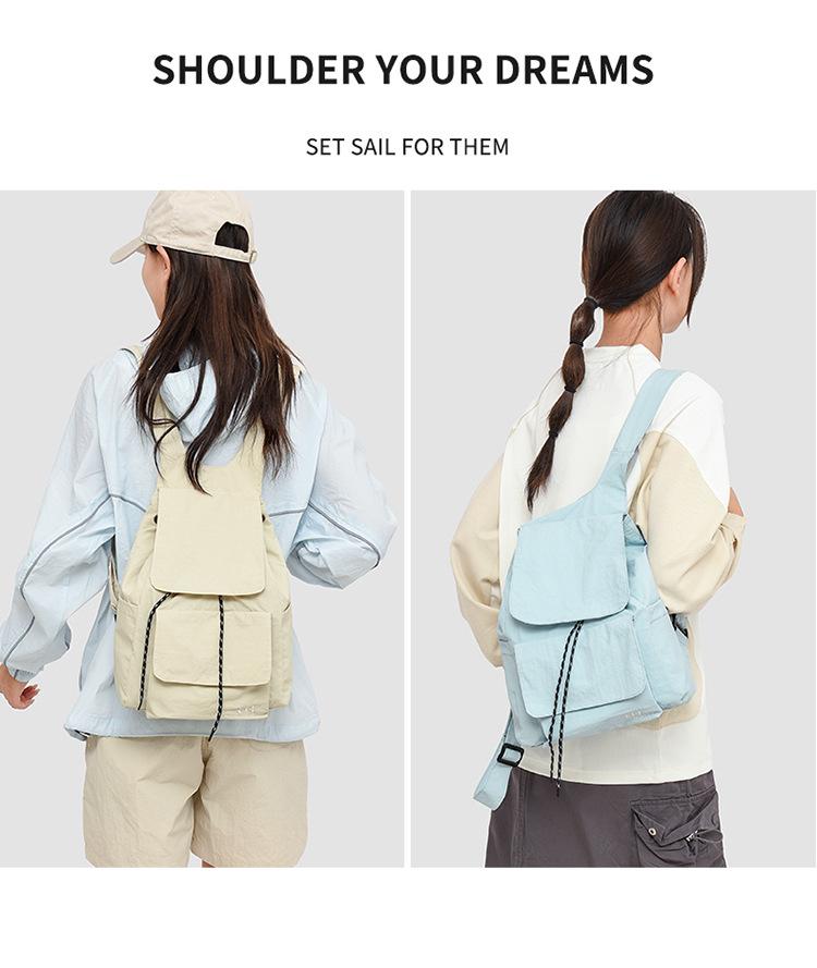 Korean-Style Large Capacity Drawstring Backpack for Outdoor Sports & Casual Use