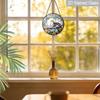 2D Flat Stained Glass Cat Window Decoration, 7.87inches Cat On The Windowsill Flowers Design Colored Glass Plate with Chain, Charming Spring Summer