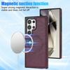 CSJ-P3 For Samsung Galaxy S24 Ultra Case Compatible with MagSafe PC+TPU+Leather Back Cover