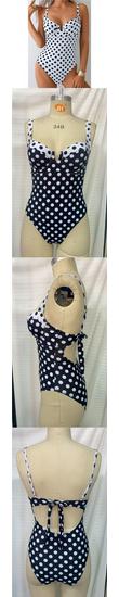 European and American Polka Dot Bikini - Women's Conservative White Swimwear