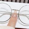Vintage Round Metal Frame Decorative Glasses Lightweight Plain Eyewear Fashion Glasses Unisex