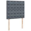 Box Spring Bed with Mattress Dark Grey 90 x 190 cm Velvet