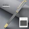 Luxury Signature Fountain Pen Set with Logo Printing, Gift Box, Replacement Ink Cartridge, and Metal Pen Holder