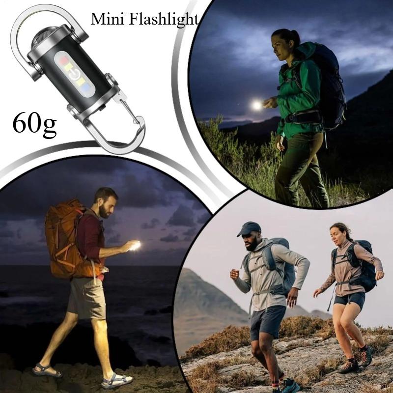 COB Camping Lamp Keychain Light Keychain Flashlight Small Keychain Light Pocket Flashlight for Camping Hiking & Emergency