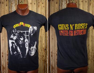 Camiseta de Concerto Guns N Roses Appetite for Destruction Estilo Vintage 1988