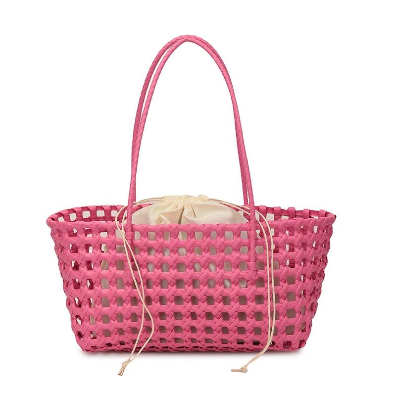 

Vegetable Basket Women Straw Bags Female Summmer Beach Bag Lady Travel Bags Designer Handbag Handmade Woven Rattan Bag Shoulder