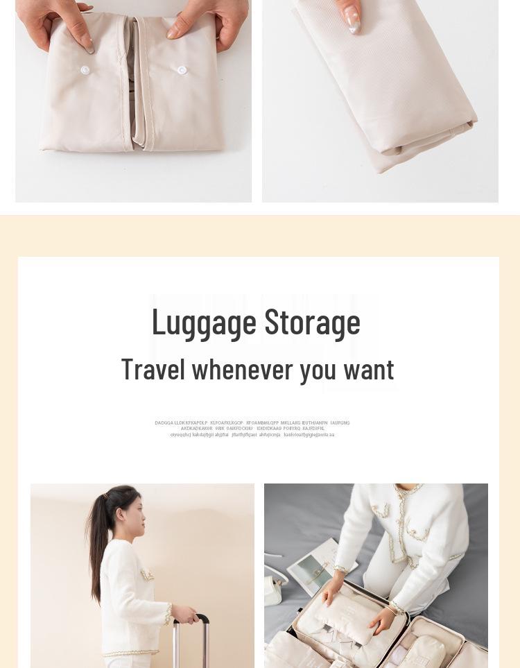 Eight-Piece Travel Storage Bag Set for Organizing Clothes