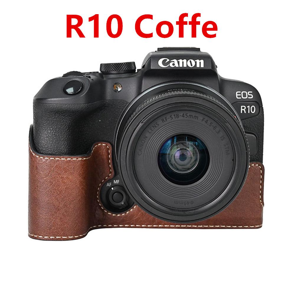 Camera Half Case for Canon EOS R50V R50 R10 200D 200DII PowerShot V1 SX70HS Bottom Battery Opening Cover PU Leather