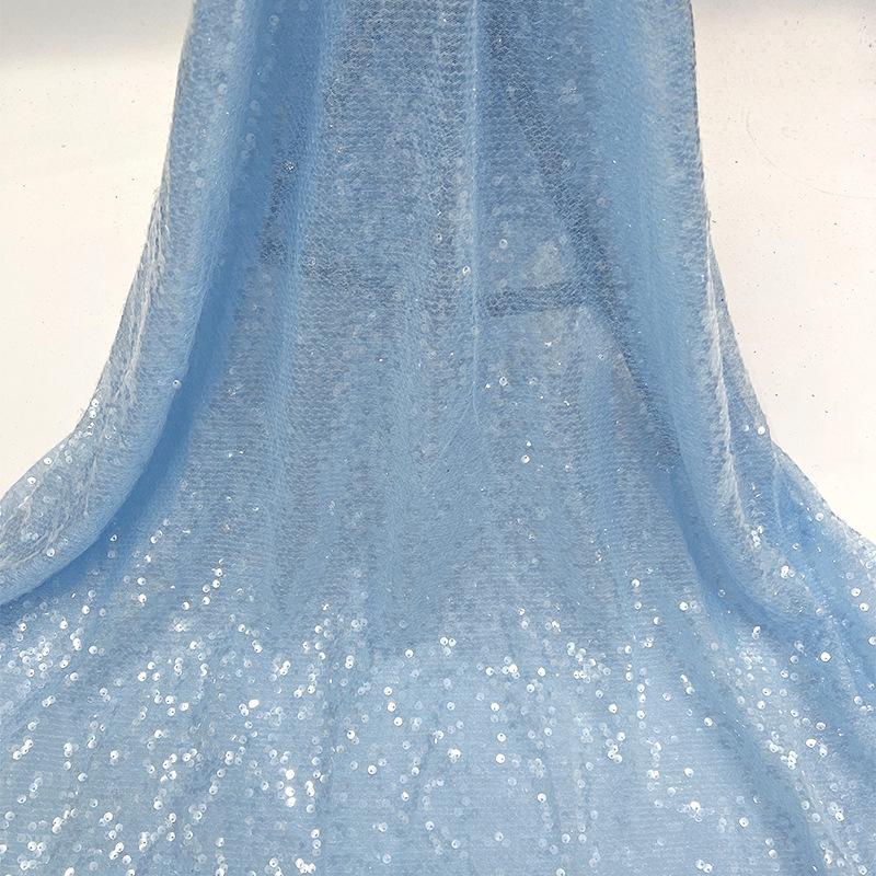 Tessuto di Pizzo Ricamato Full Paillettes Lucide Multicolore Materiale da Cucito Fai da Te per Abito da Sposa Tessuto Decorativo per Abbigliamento