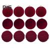 12Pcs Christmas Balls Decorations Shatterproof Velvet Ball Pendant Flocked Christmas Tree Hanging Ball Ornaments for Home Wedding Supplies