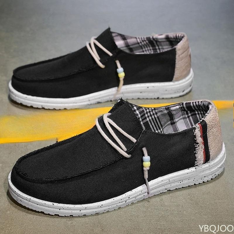 Spring new Fashionable versatile men's Casual Boat Shoes Lightweight Shoes Men Low-cut Lightweight Breathable Canvas flats