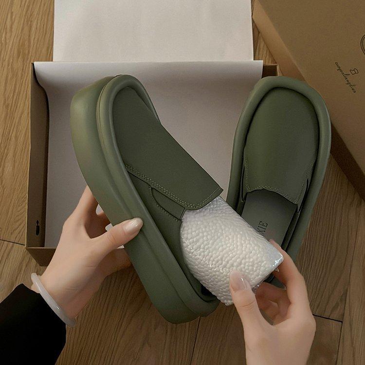 

Ziyan thick-soled bag head half slippers women wear a pedal in spring and autumn 2025 summer new French Muller lazy shoes 35