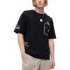 FILA New Pocket Letter Print Casual American Vintage Short Sleeve T-Shirt Men Tops Deep-Black T11M326103A-BK