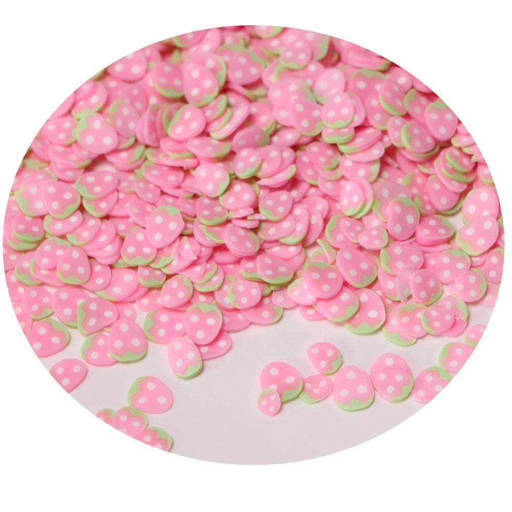 Slime Accessories Polymer Clay Fruit Slices  Strawberry Sprinkles Nail DIY Art Decor Scrapbooking Handwork Slime Filling