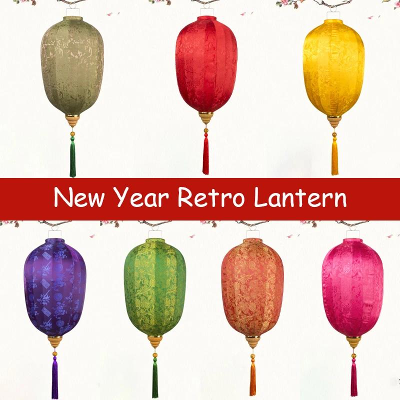 14/16inch Waterproof Chinese Silk Lantern Retro Japanese Vietnam Lantern Party Festival New Year Hanging Decor Palace Lantern