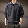 Men's Winter Heavyweight Henley Collar Retro Knit Sweater