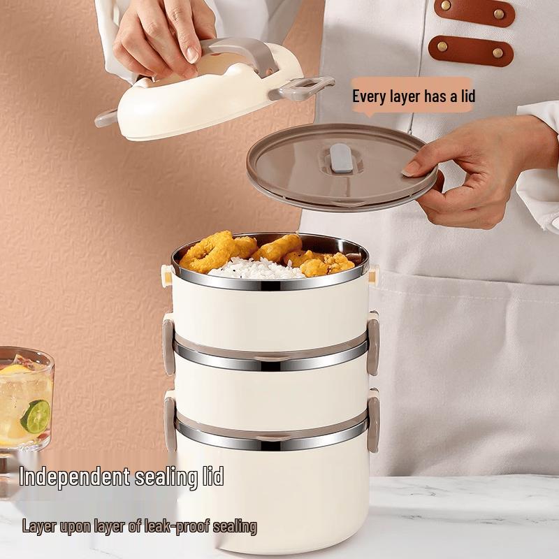 RuHan 304 Stainless Steel 4-Layer Insulated Lunch Box with Bag