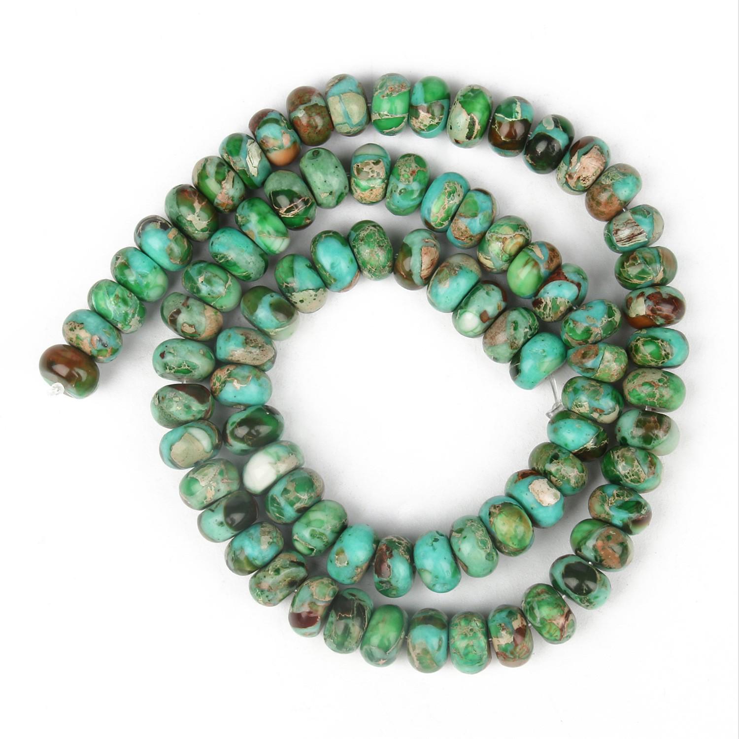 

Набір прикрас з бісеру з натурального імператорського каменю: Браслет і намисто з бісеру Abacus 6*10mm/about 63 pieces