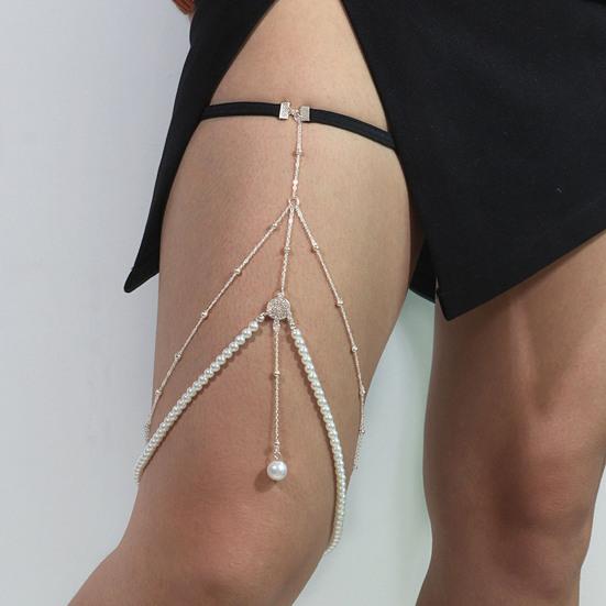 

Thigh Chain Two Layers Elastic Rope Jewelry Sexy Sparkling Leg Chain for Club