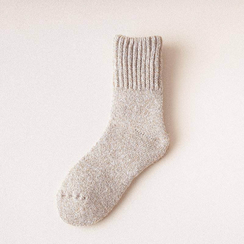 5 Par / Zestaw Damskie Super Grube Skarpety Wełniane w Jednolitym Kolorze i Grube Ciepłe Skarpety Frotte