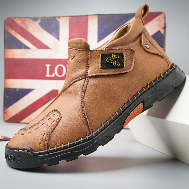 2024 New Natural Leather Men Casual Shoes Fashion Elegant Luxury Classic Spring Autumn Top Quality Outdoor Leisure Hiking Shoes