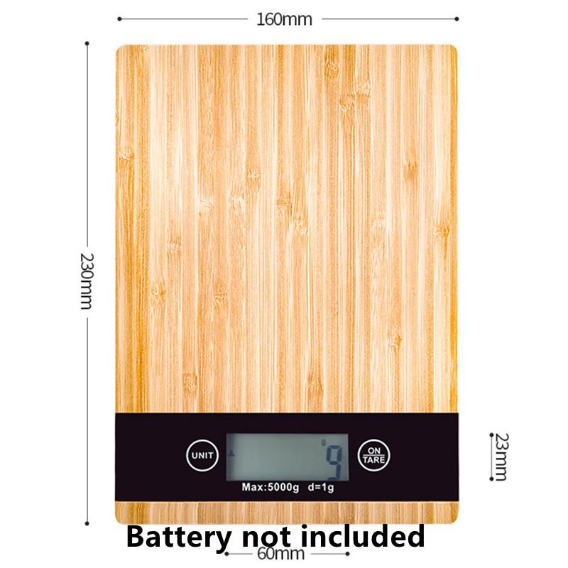 

5kg/1g Bamboo Kitchen Scale Multi functional Precision Electronic Scale With LED Display Digital Scale Weighing Baking Tool 5Kg белый
